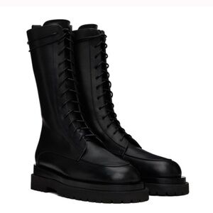 MAGDA BUTRYM Black Lace-Up Combat Boots 37